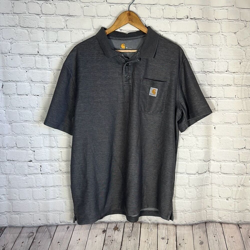 Carhartt Original Fit Gray Polo Shirt Short Sleeve size XL K570 CRH